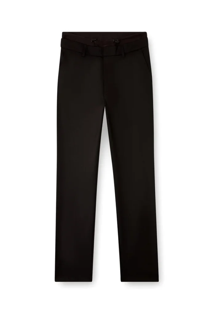 p-owers Pantalon en laine mélangée avec taille élastique