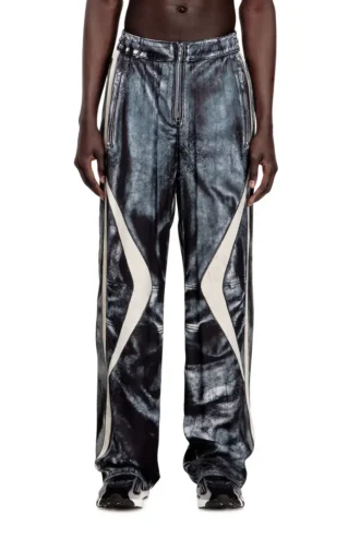 p-theck-bmcz Pantalon de survêtement en satin trompe-l&rsquo;œil motard