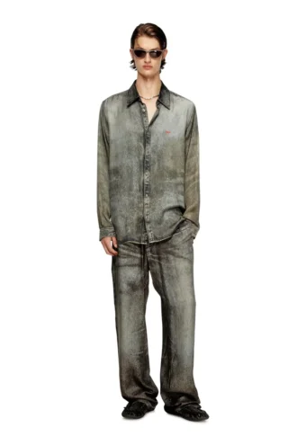 p-theck-lkct Pantalon élastiqué en viscose aspect denim