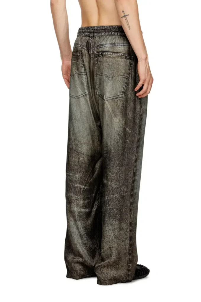 p-theck-lkct Pantalon élastiqué en viscose aspect denim