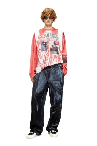 p-thecks-nman Pantalon en viscose avec imprimé motard