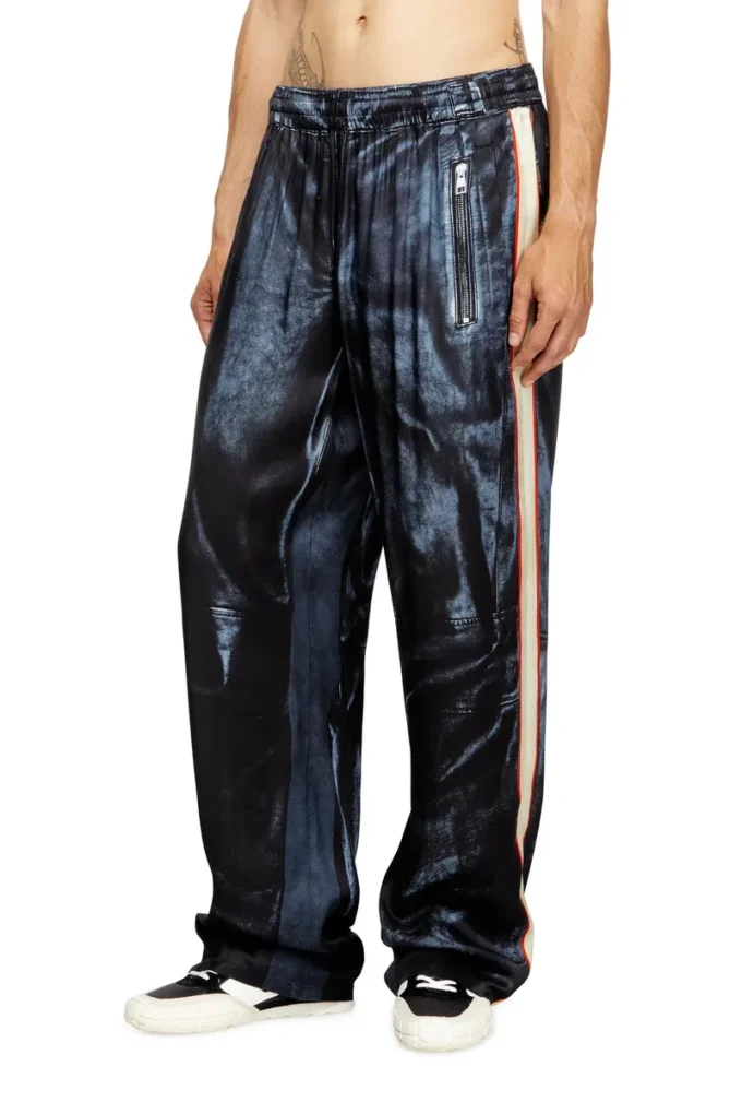p-thecks-nman Pantalon en viscose avec imprimé motard