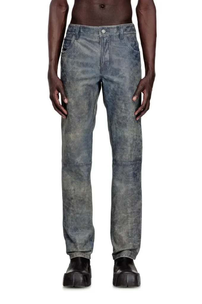 p-vyll-qmbw Pantalon en cuir coupe jean