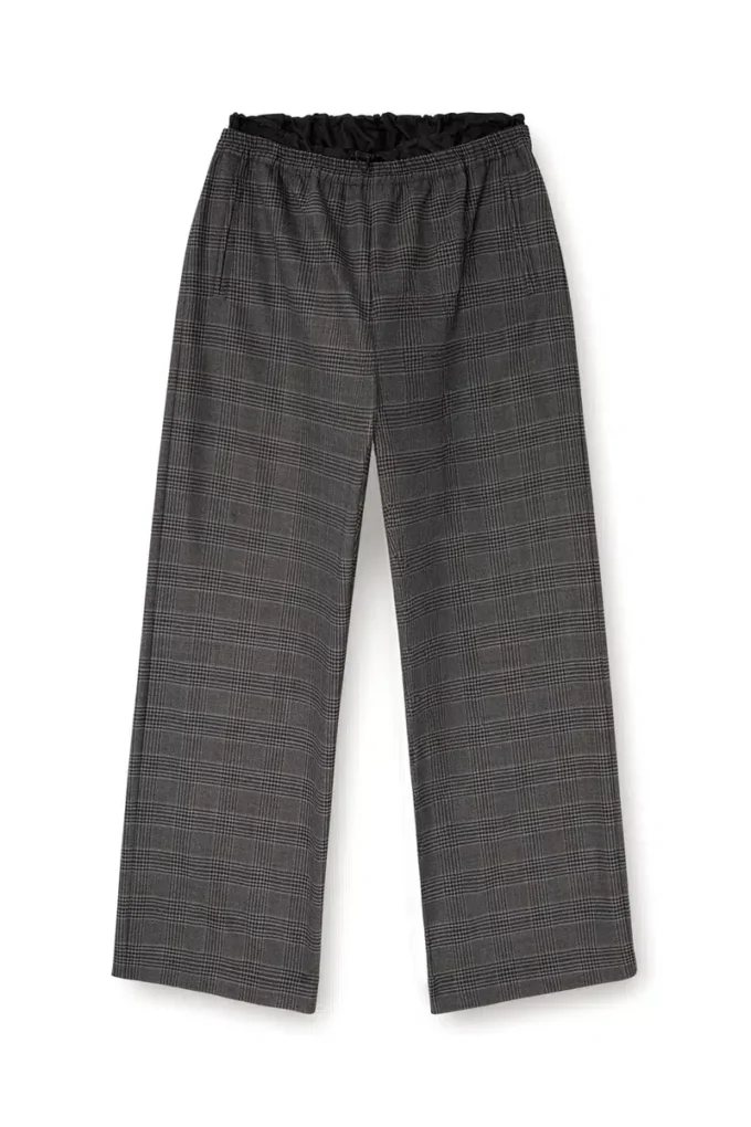 p-yrite Pantalon en laine avec poches passepoilées