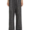 p-yrite Pantalon en laine avec poches passepoilées