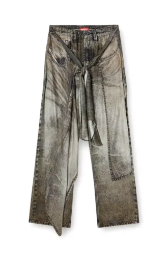 Pantalon cache-cœur p-aloma en viscose aspect denim