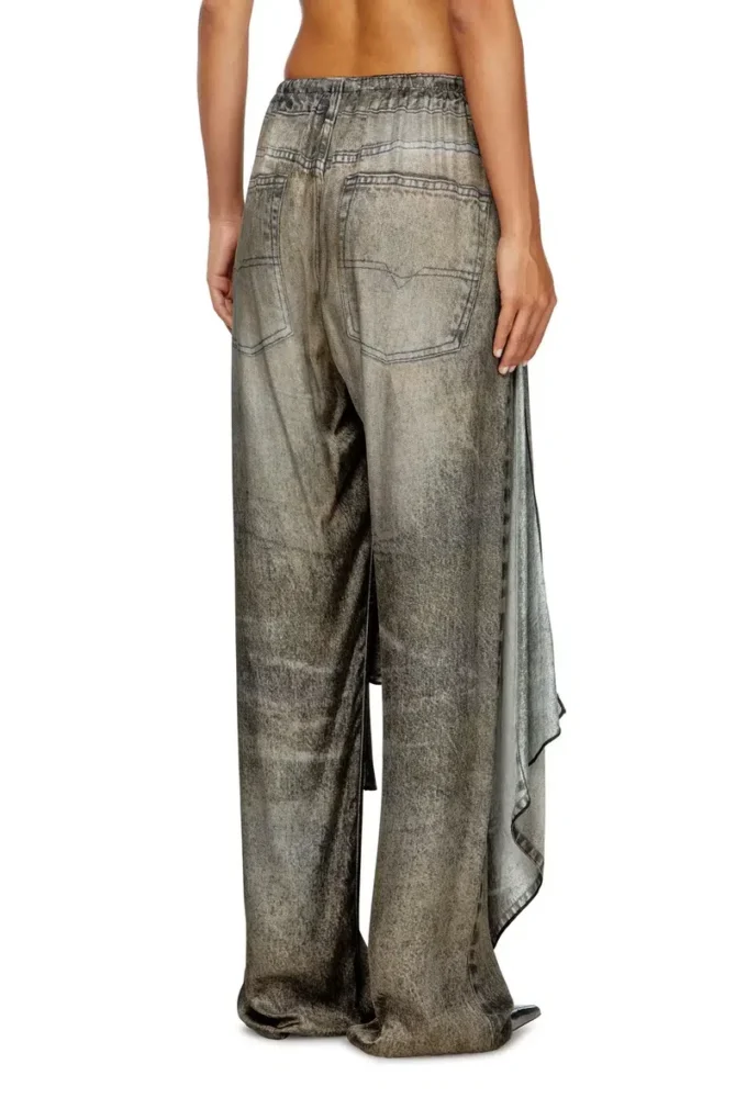 Pantalon cache-cœur p-aloma en viscose aspect denim
