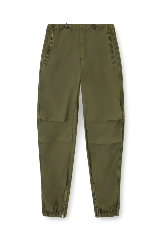 Pantalon cargo en coton avec bandes latérales et coutures en P