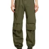 Pantalon cargo en coton avec bandes latérales et coutures en P