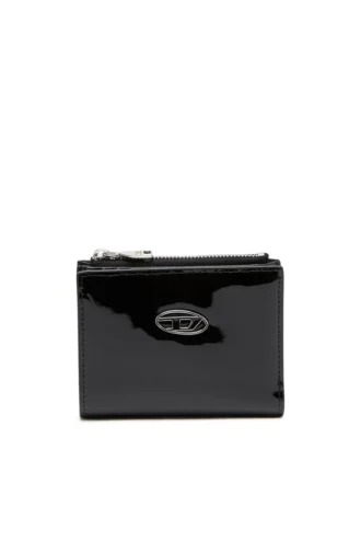 Play bi-fold zip ii Petit portefeuille en cuir brillant