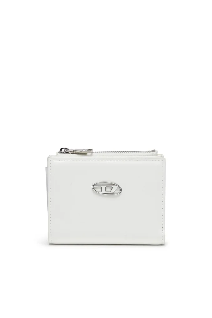 Play bi-fold zip ii Petit portefeuille en cuir brillant