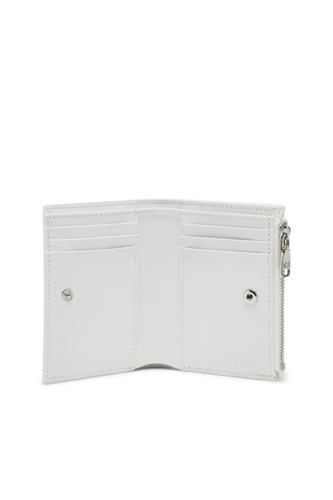Play bi-fold zip ii Petit portefeuille en cuir brillant