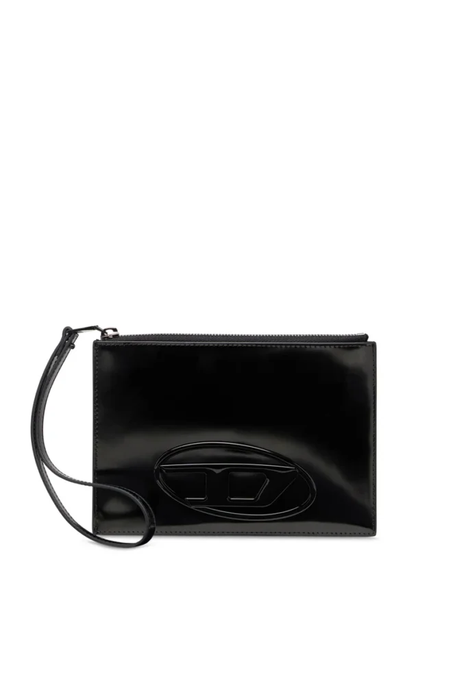 Pochette 1DR iii Pochette zippée en cuir miroir