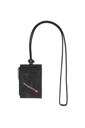 Porte-badge multi-poche Porte-badge en denim avec détails en cuir