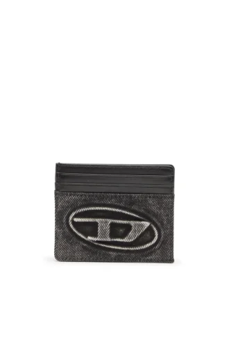 Porte-cartes 1DR Porte-cartes en coton délavé et cuir
