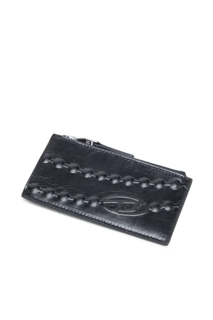 porte-cartes iii Porte-cartes en cuir avec motif chaîne en relief