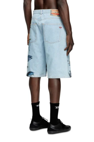 pr-d-rixford-s Short en denim avec imprimé délavé