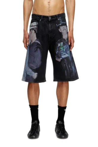 pr-d-rixford-s Short en denim avec imprimé multicolore