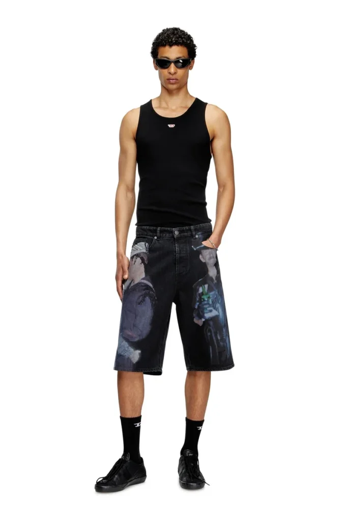 pr-d-rixford-s Short en denim avec imprimé multicolore