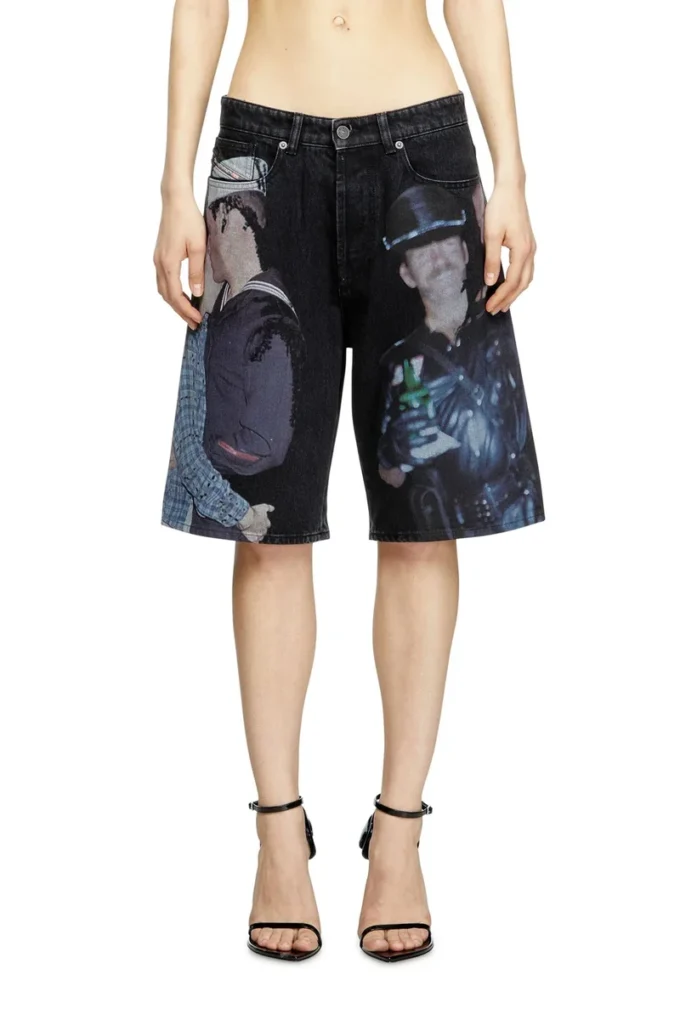 pr-d-rixford-s Short en denim avec imprimé multicolore