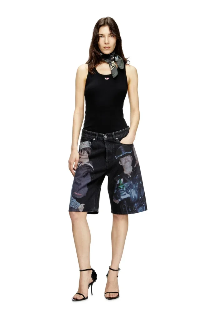 pr-d-rixford-s Short en denim avec imprimé multicolore