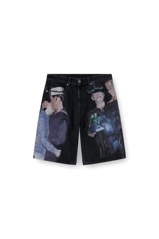 pr-d-rixford-s Short en denim avec imprimé multicolore