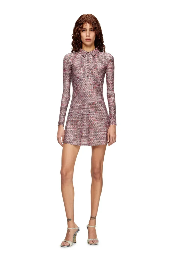 Robe en polyamide et élasthanne avec imprimé bouclé