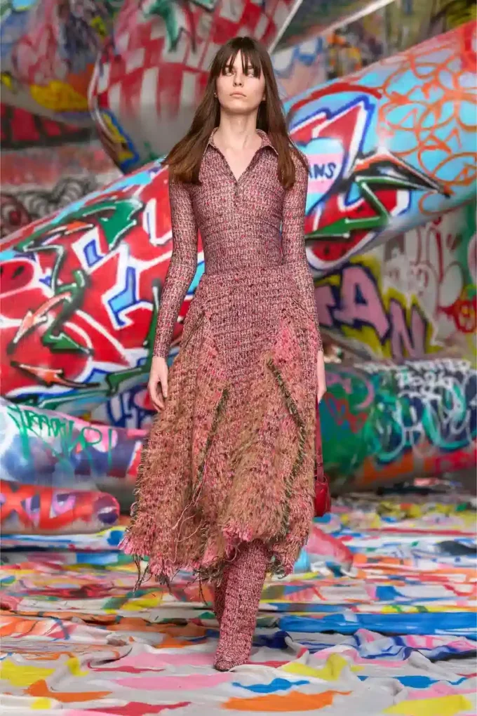 Robe en polyamide et élasthanne avec imprimé bouclé