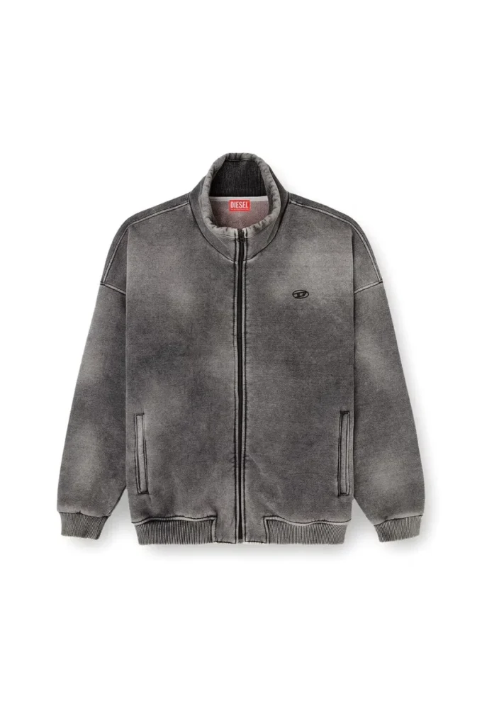 s-batel-v1 Veste zippée doublée en peluche effet denim