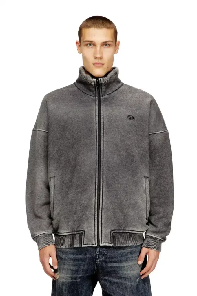 s-batel-v1 Veste zippée doublée en peluche effet denim