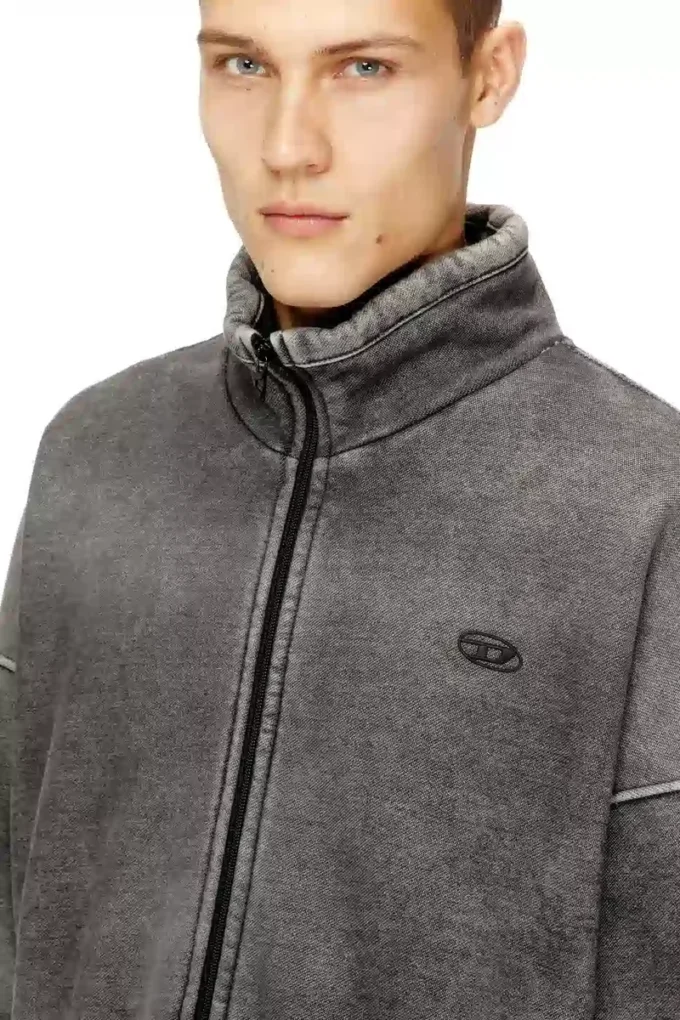 s-batel-v1 Veste zippée doublée en peluche effet denim