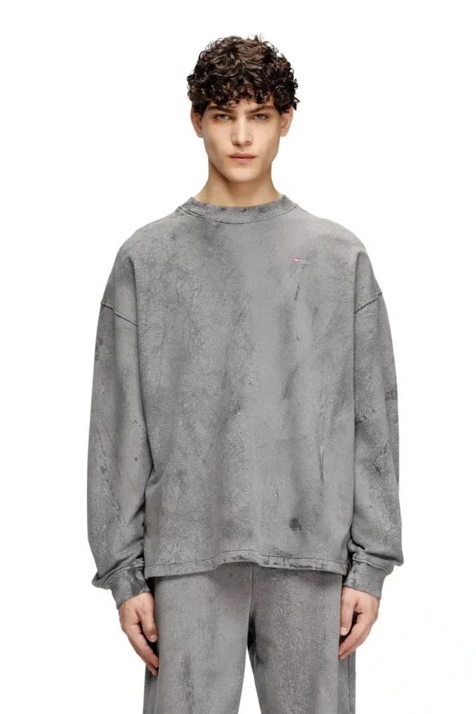 s-baxt-t1 Sweat-shirt effet craquelé avec micro-logo