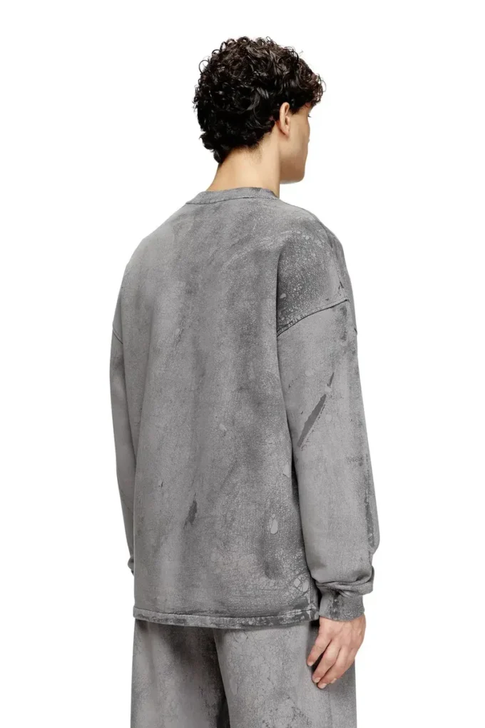 s-baxt-t1 Sweat-shirt effet craquelé avec micro-logo