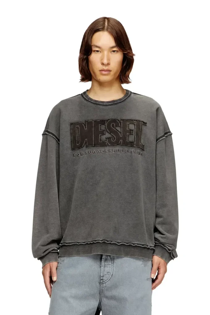 s-boxt-raw-v1 Sweat-shirt en coton avec logo appliqué