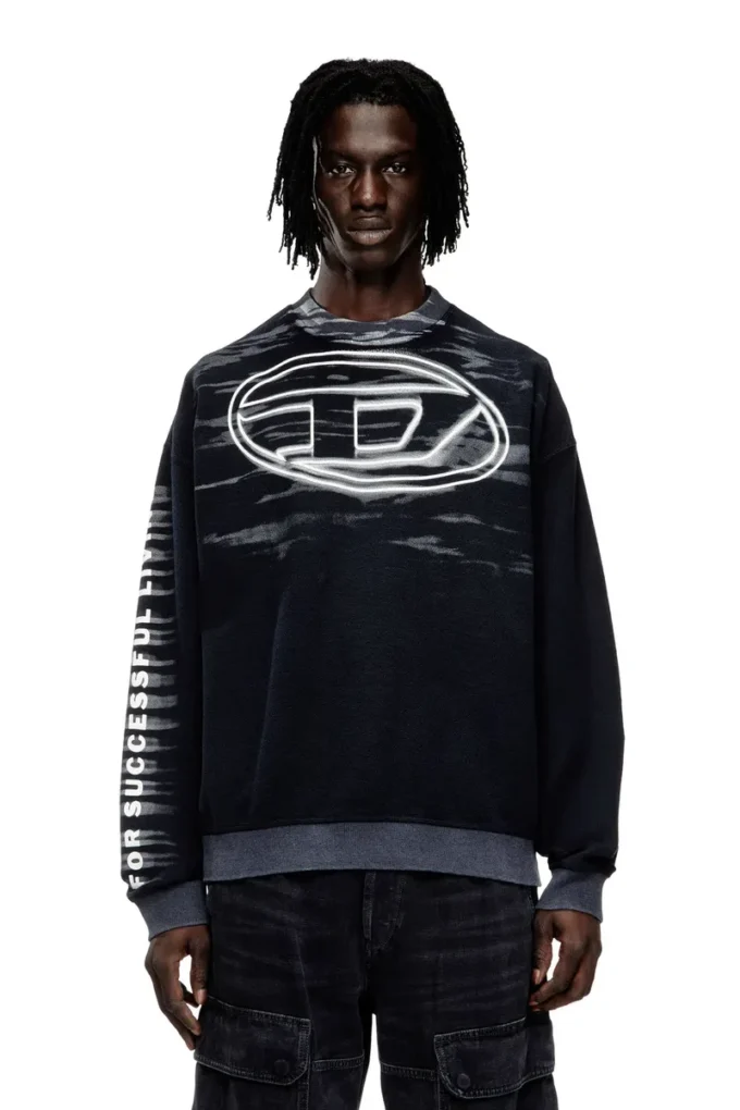 s-boxt-t1 Sweat-shirt en coton avec imprimé ovale D