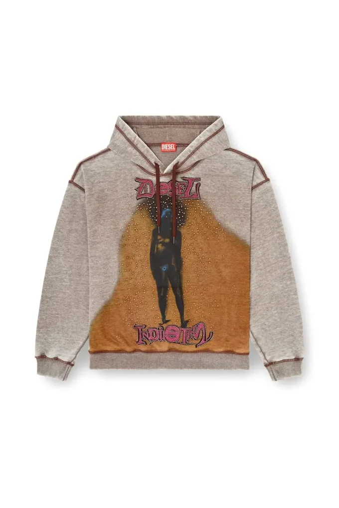 s-boxton-hood Sweat à capuche avec imprimé et clous
