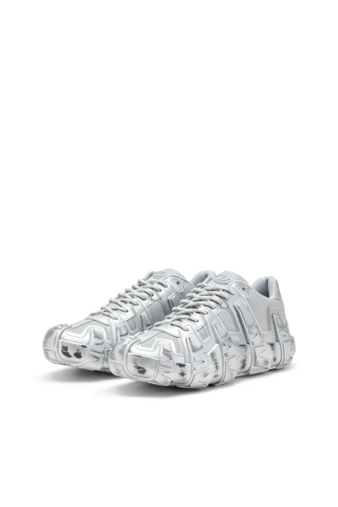 s-d-griffe low Baskets S-D-Griffe-Metallic en mesh et PU