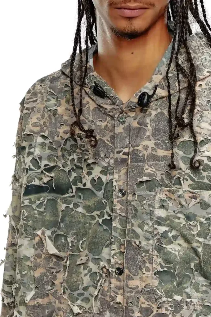 s-dewny-hood-hockk Chemise camouflage à effet délavé