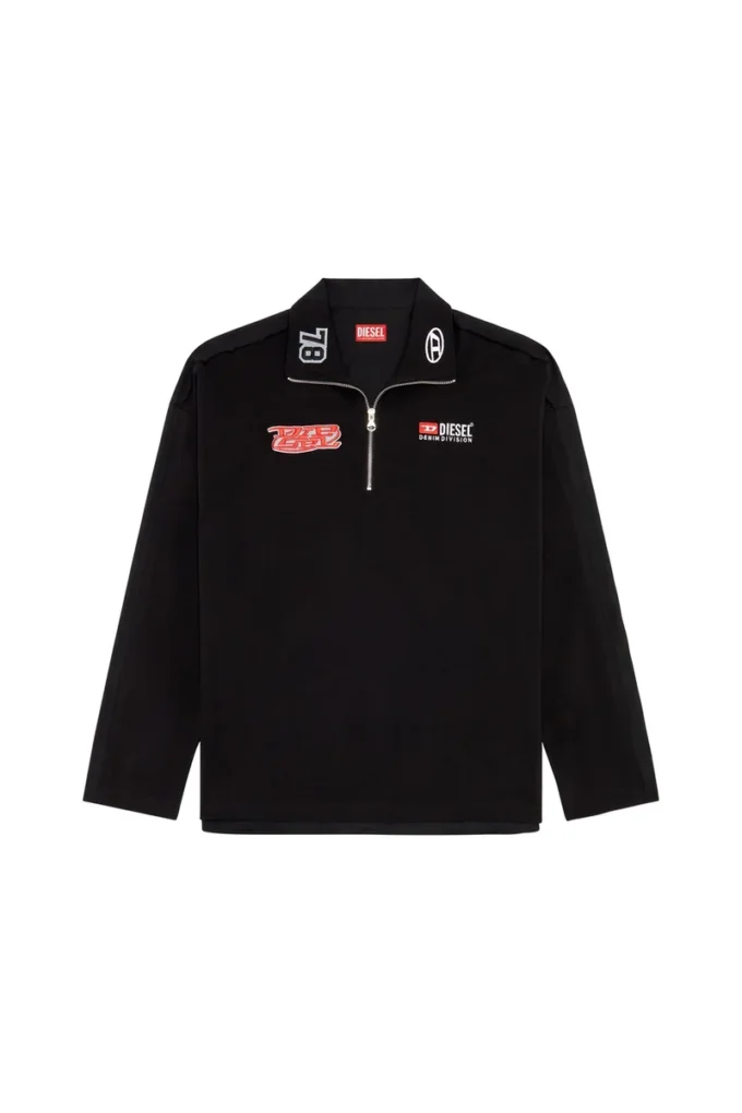 s-gander-r Chemise à demi-zip en jersey et popeline
