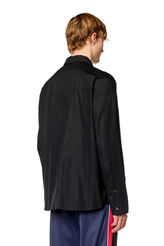 s-gander-r Chemise à demi-zip en jersey et popeline