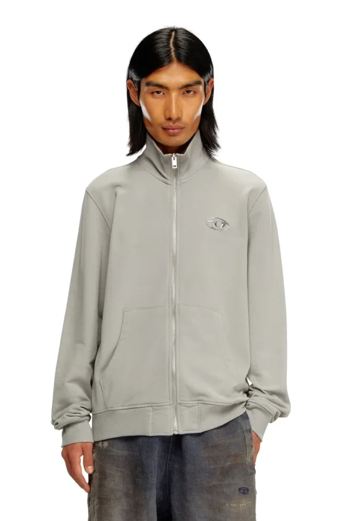 s-ginni-zip-od Sweat-shirt zippé avec logo métallisé