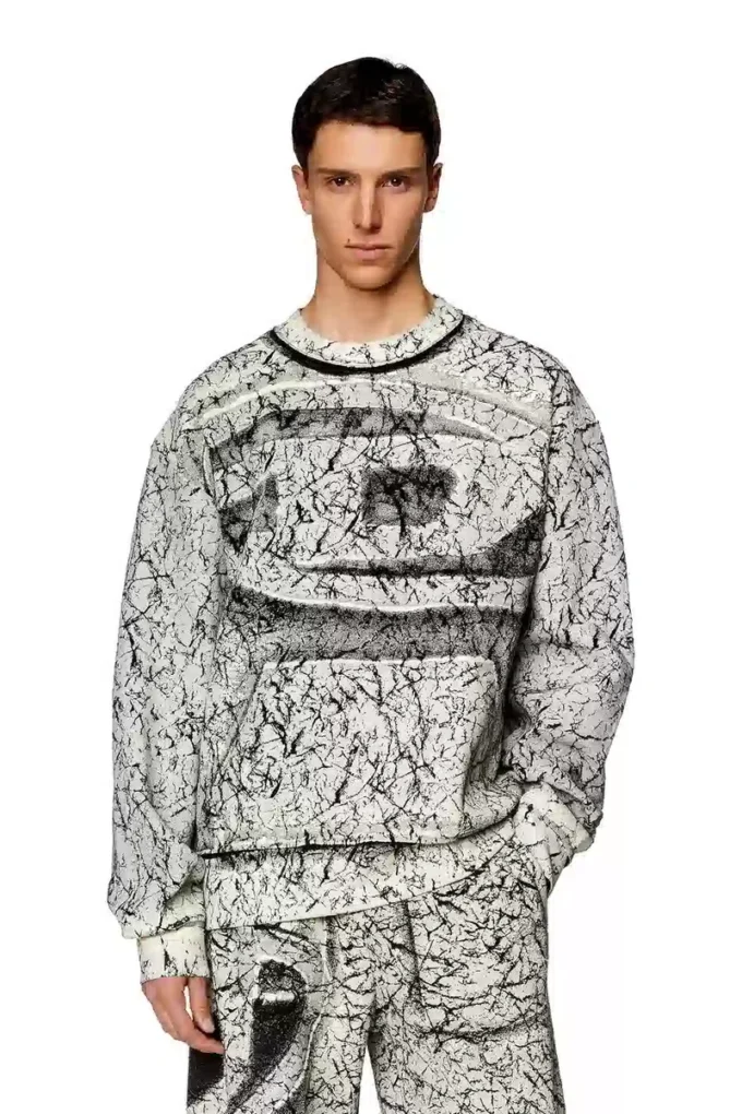 s-macoval Sweat-shirt avec revêtement craquelé