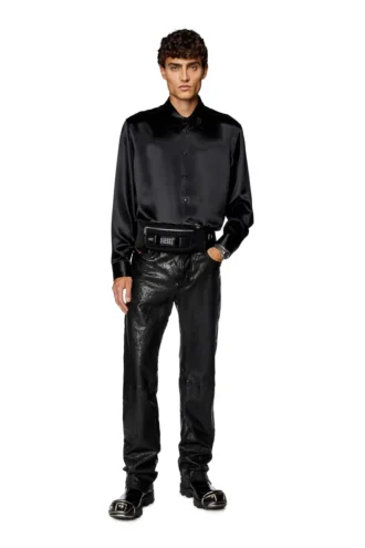 s-ricco Chemise en satin avec col brodé du logo
