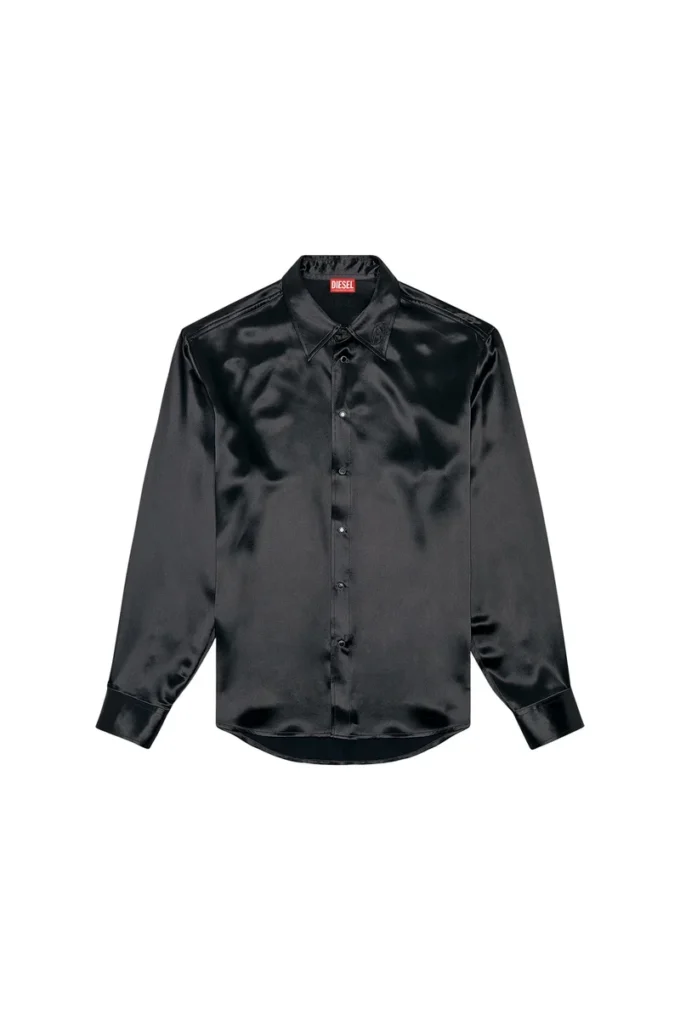 s-ricco Chemise en satin avec col brodé du logo