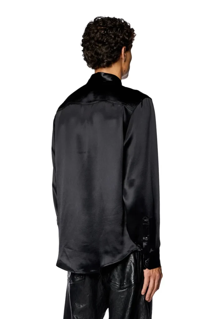 s-ricco Chemise en satin avec col brodé du logo