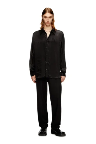 s-simply-ajfu Chemise en cupro avec logo brodé
