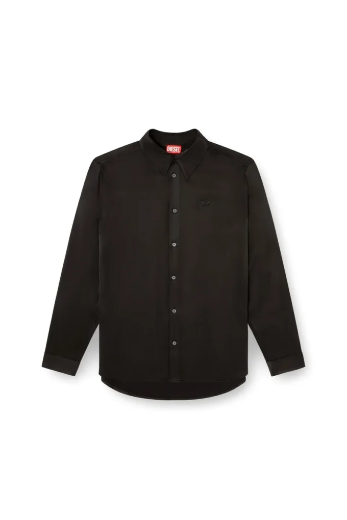 s-simply-ajfu Chemise en cupro avec logo brodé