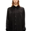 s-simply-ajfu Chemise en cupro avec logo brodé