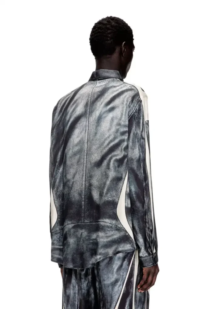 s-simply-bmcz Chemise en viscose imprimée avec fermeture à glissière sur le devant