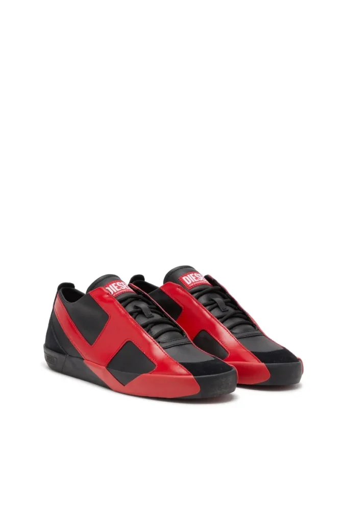 s-slante-d low Baskets S-Slante-D en daim et cuir avec logo D